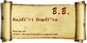 Bajári Bogáta névjegykártya